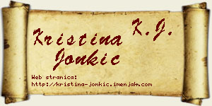 Kristina Jonkić vizit kartica